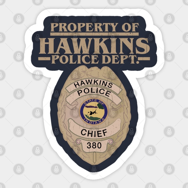 Property of Hawkins Police Dept. - Gold Sticker by Gimmickbydesign